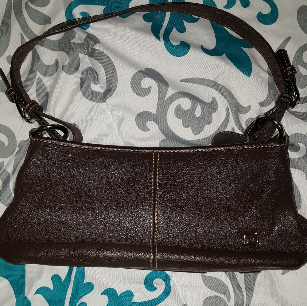 The sak brown leather purse